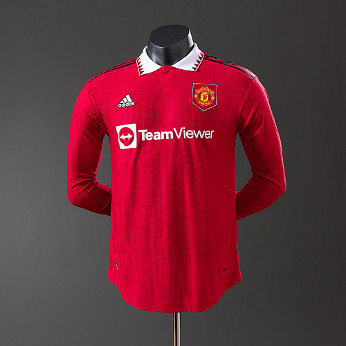 Manchester United M-U 22/23 Home Long Sleeve Player Version Retro Jersey S-3XL