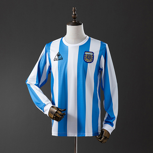 Argentina Argentina 1986 Home Long Sleeve Retro Jersey S-XXL
