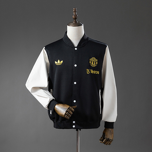 Manchester United M-U Jacket - White & Black S-XXL