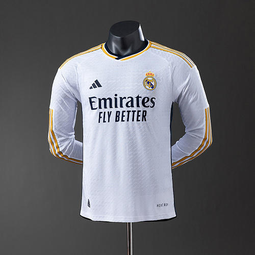 Real Madrid Real Madrid 23/24 Home Long Sleeve Player Version Jersey S-3XL