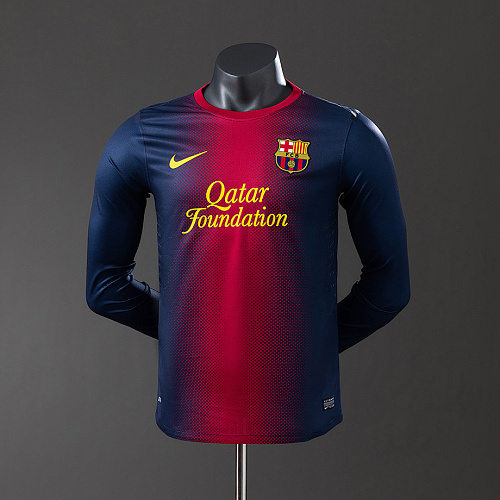 Barcelona Barcelona 12/13 Home Long Sleeve Player Version Retro Jersey S-3XL