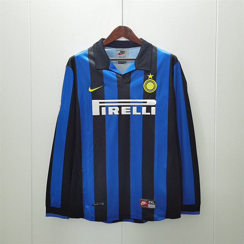 Inter Milan 98/99 Inter Milan Home Long Sleeve Retro Soccer Jersey