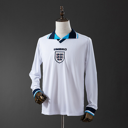 England England 1996 Home Long Sleeve Retro Jersey S-XXL