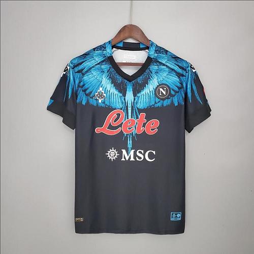 Napoli 21/22 S.S.C. Napoli black blue Kappa × Marcelo Burlon Soccer Jersey S-XXL