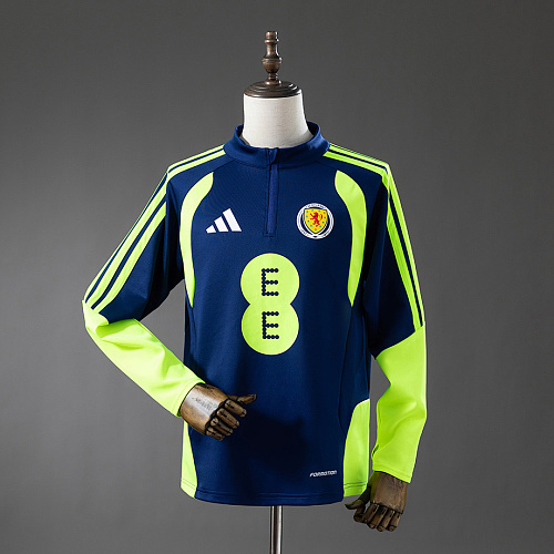 Scotland Scotland 2026 Training Top Navy Blue & Fluorescent Green S-XXL