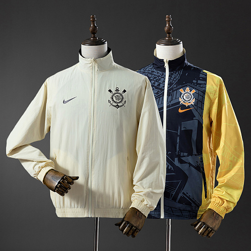 Corinthians Corinthians Reversible Jacket Windbreaker - Beige & Black S-XXL
