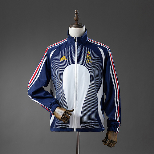 France France 05/06 Retro Windbreaker - White & Blue S-XXL