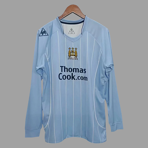 Manchester City 07/08 Manchester City Home Long Sleeve Retro Soccer Jersey
