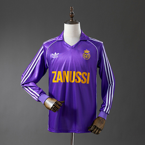 Real Madrid Real Madrid 84/85 Away Long Sleeve Retro Jersey S-XXL
