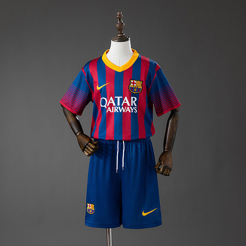 Barcelona Barcelona 13/14 Home Retro Kids Kit Jersey Size 16-28