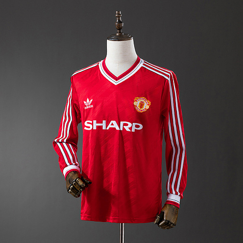Manchester United M-U 1986/88 Second Away Long Sleeve Retro Jersey S-XXL