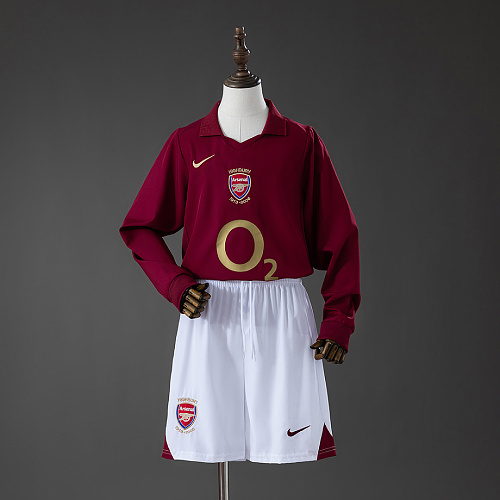 Arsenal Arsenal 05/06 Home Retro Long Sleeve Kids Kit Jersey Size 16-28