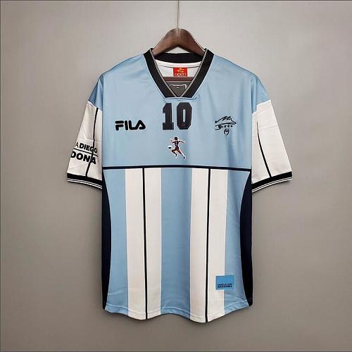 Argentina Retro 2001 Argentina Maradona #10 Commemorative Edition S-XXL