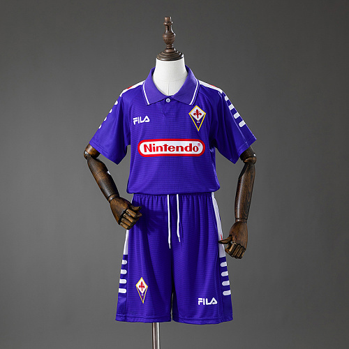 Fiorentina Fiorentina 98/99 Home Retro Kids Kit Jersey Size 16-28