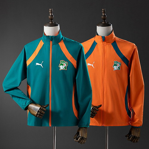 Ivory Coast Ivory Coast 2026 Reversible Jacket Windbreaker - Green & Orange S-3XL