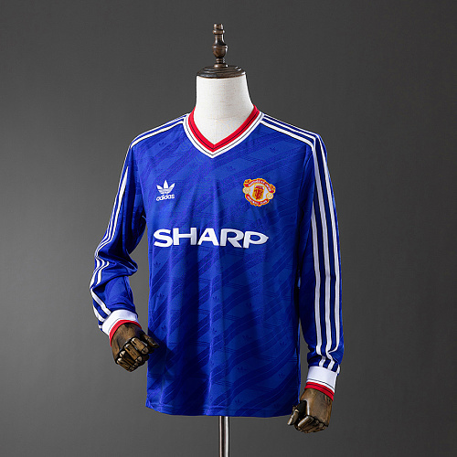 Manchester United M-U 1986/88 Second Away Long Sleeve Retro Jersey S-XXL