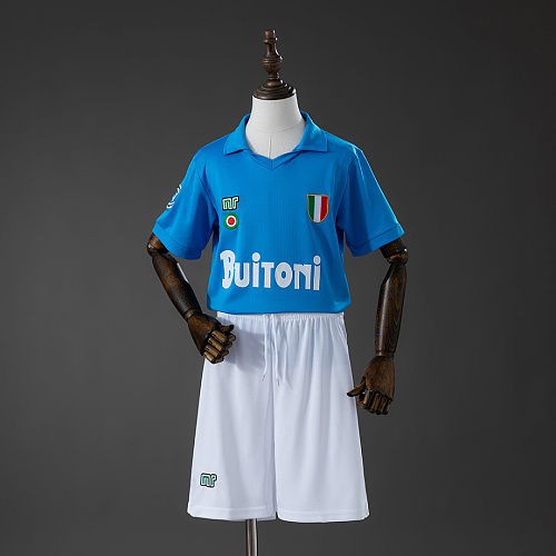 Napoli Napoli 87/88 Home Retro Kids Kit Jersey Size 16-28