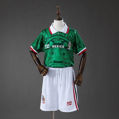 Mexico Mexico 1998 Home Retro Kids Kit Jersey Size 16-28