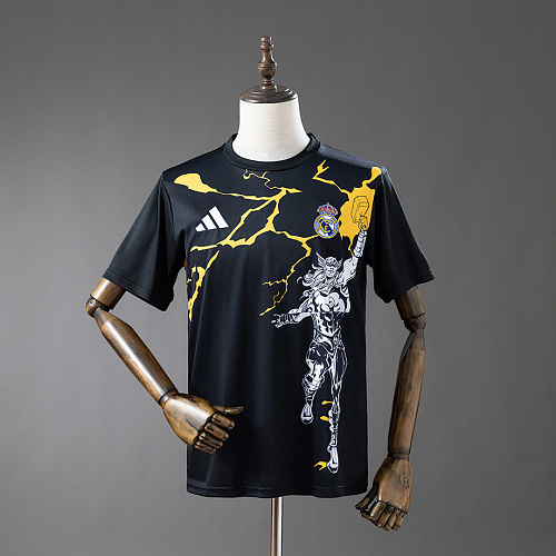Real Madrid Real Madrid 25/26 Avengers - Pre-Match(Black) Jersey S-4XL