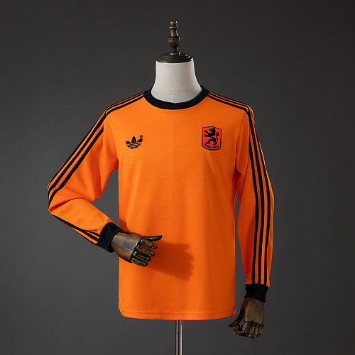 Netherlands Netherlands 1980 Home Retro Long Sleeved Jersey S-XXL