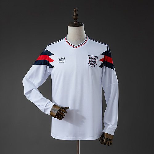 England England 1990 Home Retro Long Sleeve Jersey S-XXL