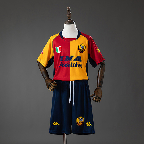 Roma Roma 00/01 Champion Edition Retro Kids Kit Jersey SIZE 16-28