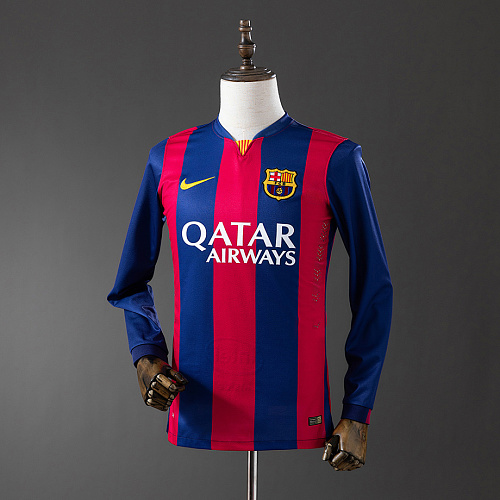 Barcelona Barcelona 2014/15 Home Long Sleeve Retro Jersey S-XXL