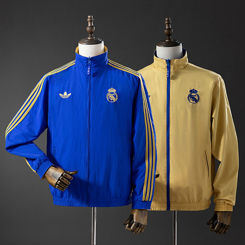 Real Madrid Real Madrid Reversible Jacket Windbreaker - Blue & Yellow S-XXL
