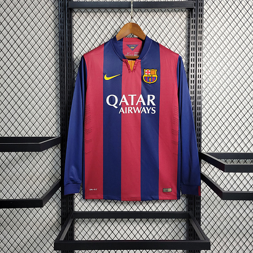 Barcelona Retro 14-15 Barcelona Home Long Sleeve Size S-XXL