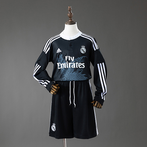 Real Madrid Real Madrid 14/15 Third Away Retro Long Sleeve Kids Kit Jersey SIZE 16-28