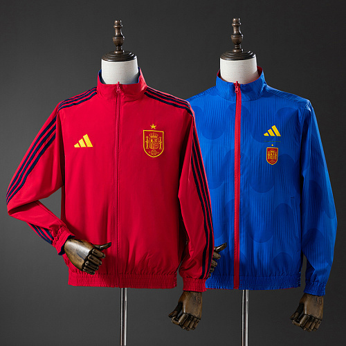 Spain Spain 2026 Reversible Jacket Windbreaker - Red & Blue S-3XL