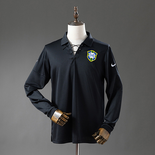 Brazil Brazil 2004 Special Edition Black Long Sleeve Retro Jersey S-XXL