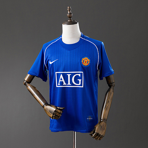 Manchester United M-U 07/08 Goalkeeper Blue Retro Jersey S-XXL
