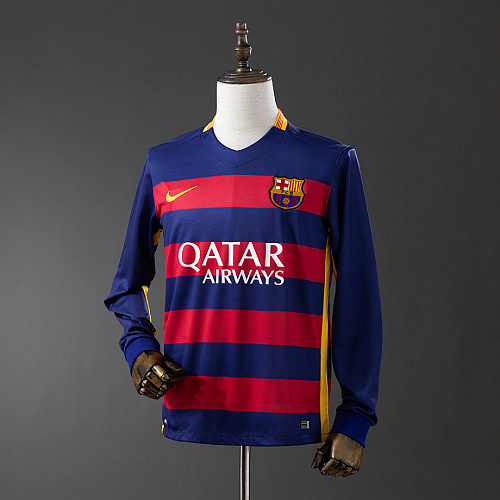 Barcelona Barcelona 2015/16 Home Long Sleeve Retro Jersey S-XXL