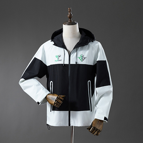 Real Betis Real Betis Windbreaker - Black & White S-XXL