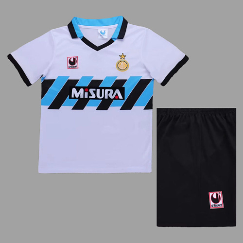 Inter Milan 90/91 Inter Milan Away Kids Retro Soccer Jersey Size 16-28