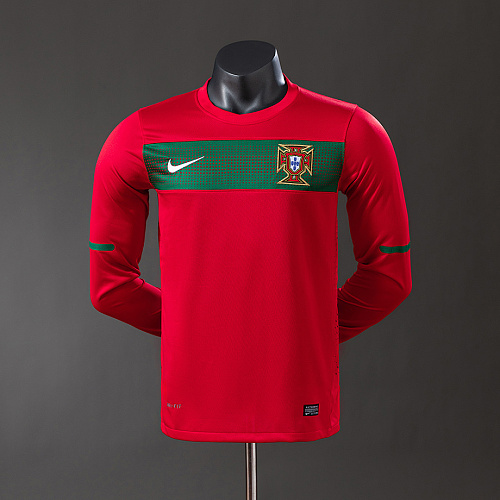 Portugal Portugal 2010 Player Version Retro Long Sleeve Home Jersey S-3XL