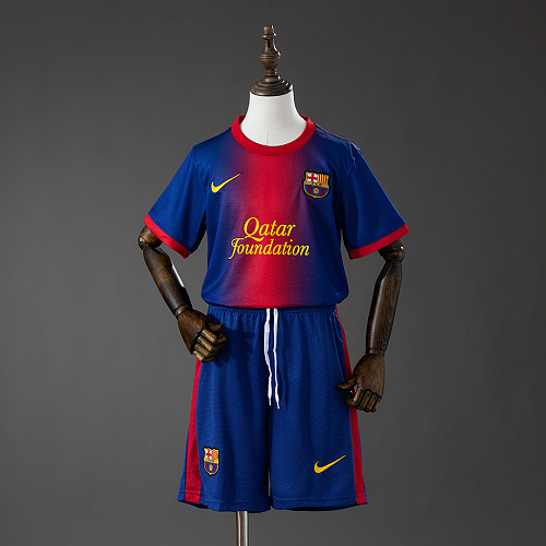 Barcelona Barcelona 12/13 Home Retro Kids Kit Jersey Size 16-28
