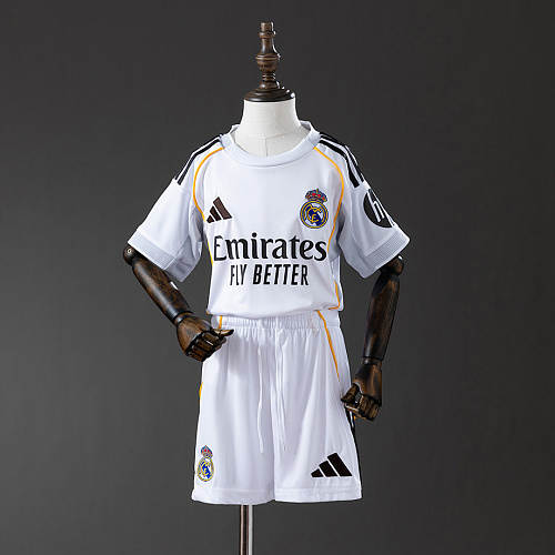 Real Madrid Real Madrid 25/26 Home kids kit Jersey SZIE 16-28
