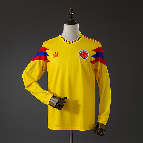 Colombia Colombia 1990 Originals Retro Home Long Sleeve Jersey S-XXL