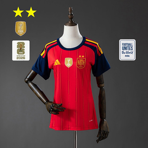 Spain Spain 2026 Women's Home 2-Star Champion Edition Jersey S-XXL
