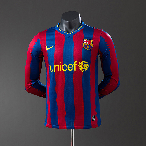 Barcelona Barcelona 09/10 Home Long Sleeve Player Version Retro Jersey S-3XL