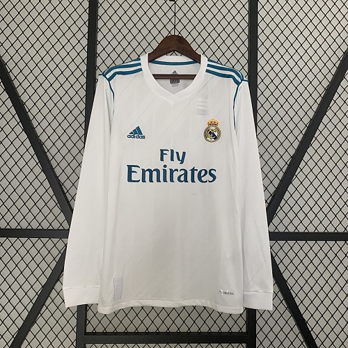 Real Madrid Retro Long Sleeve Real Madrid 17/18 Home S-XXL