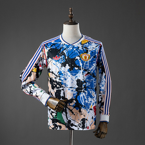 Manchester United M-U 25/26 Originals Stone Roses Long-Sleeve Jersey S-4XL