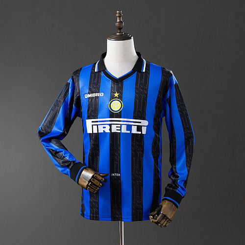 Inter Milan Inter Milan 97/98 Home Long Sleeve Retro Jersey S-XXL