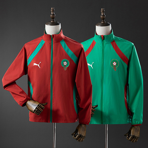 Morocco Morocco 2026 Reversible Jacket Windbreaker - Red & Green S-3XL