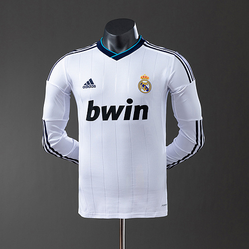 Real Madrid Real Madrid 12/13 Home Long Sleeve Player Version Retro Jersey S-3XL