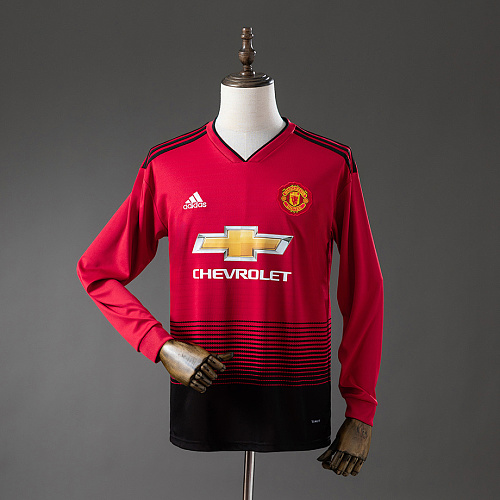 Manchester United M-U 1819 Home Long-Sleeve Retro Jersey S-XXL