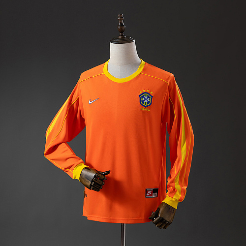 Brazil Brazil 1998 Goalkeeper Long Sleeve Retro Jersey S-XXL
