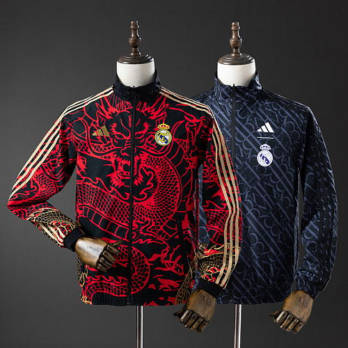 Real Madrid Real Madrid Reversible Jacket Windbreaker - Red & Heiss S-XXL